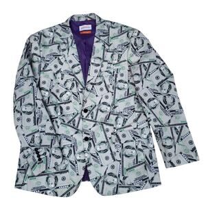 Opposuits Blazer Jacket Sport Coat Novelty Cashnova Money Benjamins AOP  Sz 48R